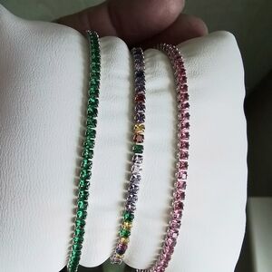 Pretty Bird Green, Multicolor and Pink Gemstone Bracelets